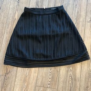 J. Crew A Line Skirt NWT Black Size 8 Eye-lit Type Fabric Exposed Zipper